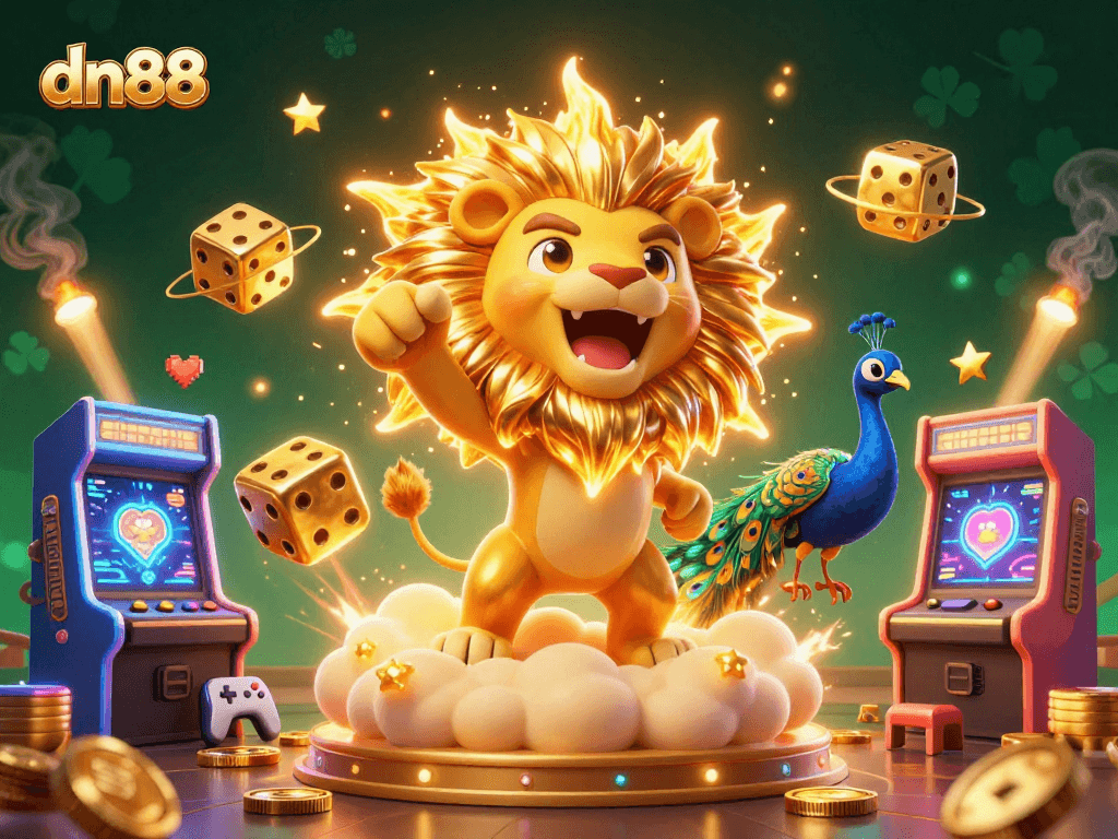 Experience the thrill of gaming at dn88 with vibrant casino elements and dynamic characters.