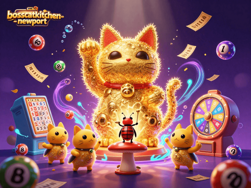 Experience thrilling gameplay with bosscatkitchen-newport's animated lucky cat and dynamic casino elements.