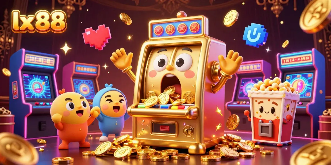 Engage in thrilling gameplay as lx 88 jackpot slot machines explode with coins, celebrating wins in a vibrant casino.