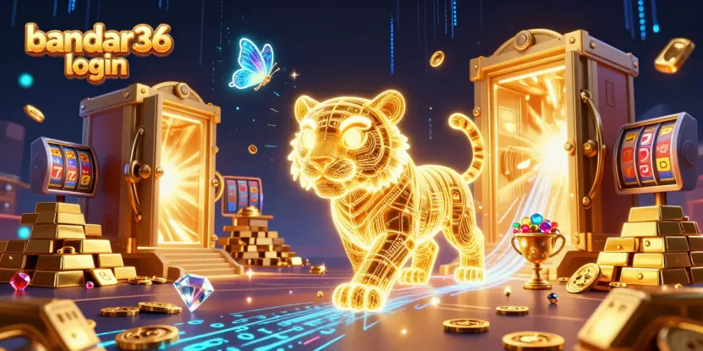 Permainan slot online di bandar36 login, simbol keberuntungan dan peluang jackpot menunggu.