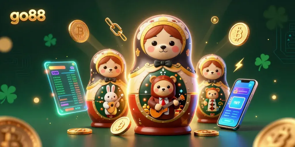 Engage in thrilling go88 gaming with vibrant characters and vivid casino elements in a playful atmosphere.