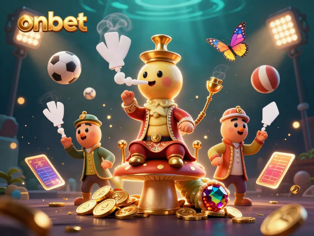 Betting on onbet: A fun casino scene featuring a caterpillar hookah-master with poker symbols.