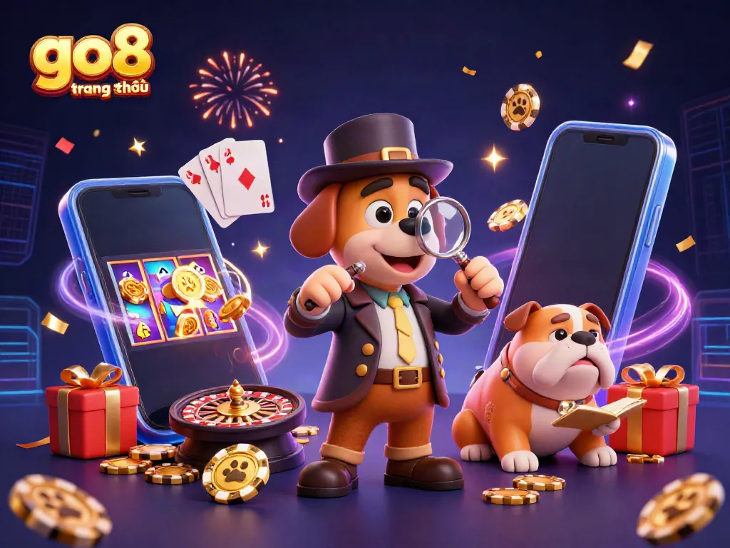 Experience the excitement of gaming at go8 trang chủ with 3D cartoon characters uncovering treasures amid dynamic slot games and poker elements.