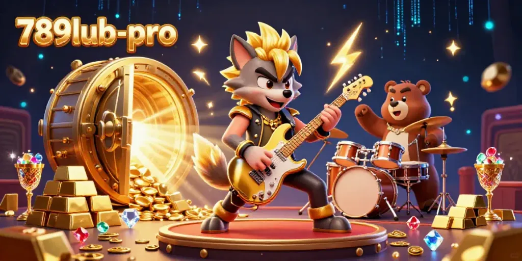 Experience the excitement of casino gaming with 789lub-pro featuring rocking characters and treasure.