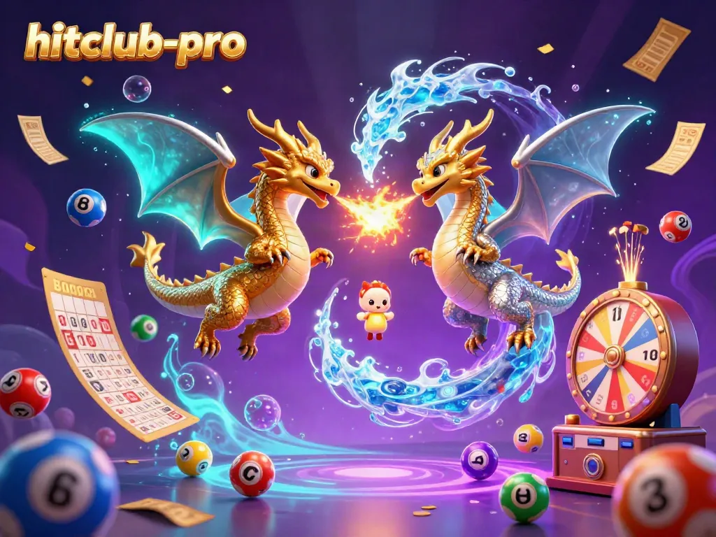 Experience the magic of hitclub-pro with 3D dragons, vibrant lottery elements, and an engaging casino atmosphere.
