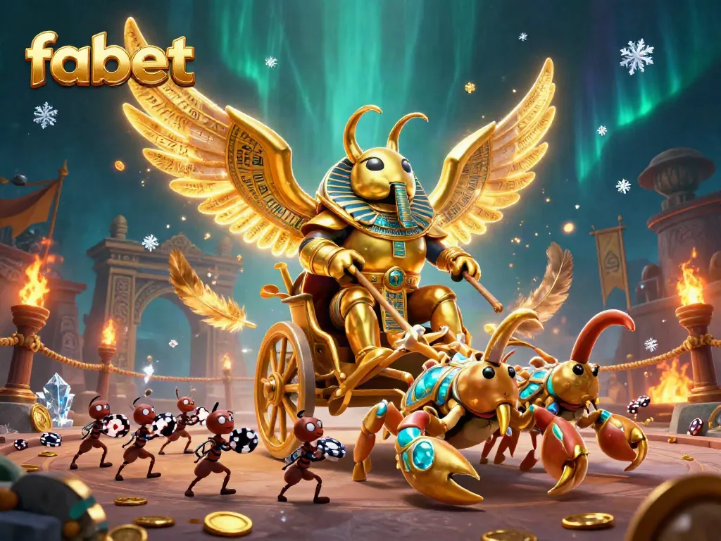 Experience the vibrant action at fabet with 3D characters surrounded by golden coins and betting elements.