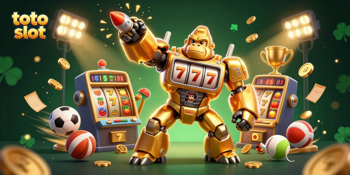 Experience thrilling action with the toto slot mech and vibrant sports elements in this dynamic 3D scene.