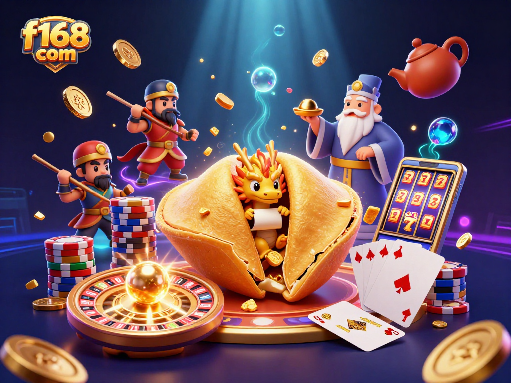 Experience the thrill of gaming at f168 com with the ultimate 3D casino illustration showcasing vibrant characters and elements.
