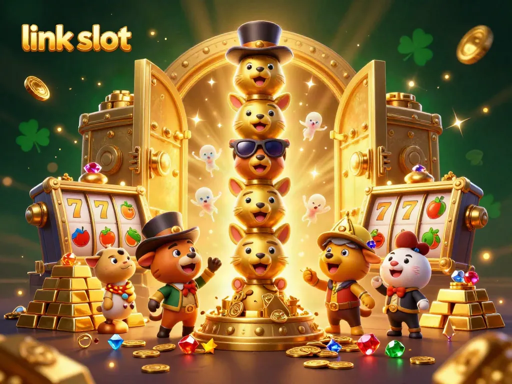 Experience thrilling gameplay with link slot features amidst dazzling casino riches.