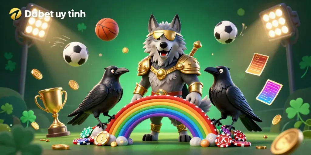 Celebrate the thrill of betting with the vibrant Dabet uy tín scene showcasing Norse mythology and sports elements.