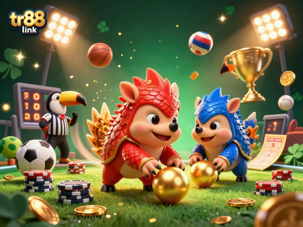 Engage with the tr88 link experience as rival pangolins compete with poker chips in an exciting 3D casino scene.