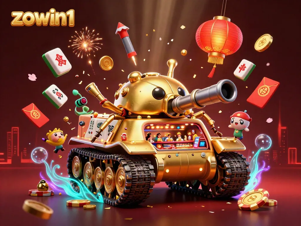 Experience the excitement of zowin1 in a vibrant casino tank scene filled with confetti and festive decorations.