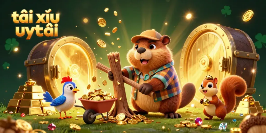Experience the excitement of trusted tài xỉu uy tín gaming with vibrant characters and treasure in a captivating scene.