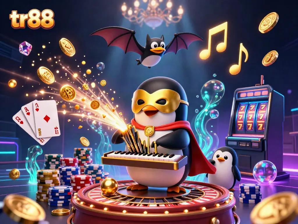 Experience thrilling jackpot moments at tr88 with this vibrant 3D casino illustration showcasing winning elements.