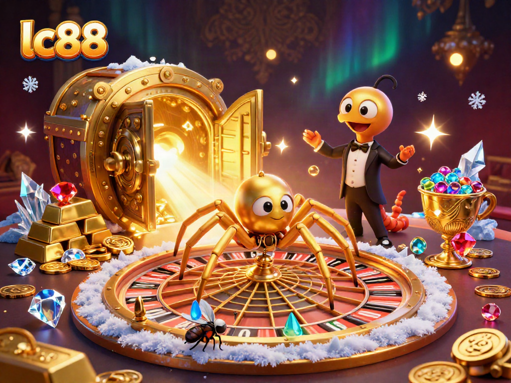Experience the exciting betting at lc88 with a vibrant spider roulette web scene.