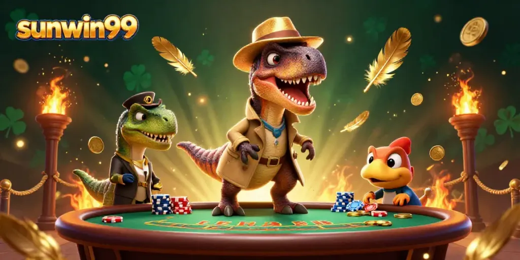 Experience thrilling gaming action at sunwin99 with vibrant casino characters and dynamic elements.
