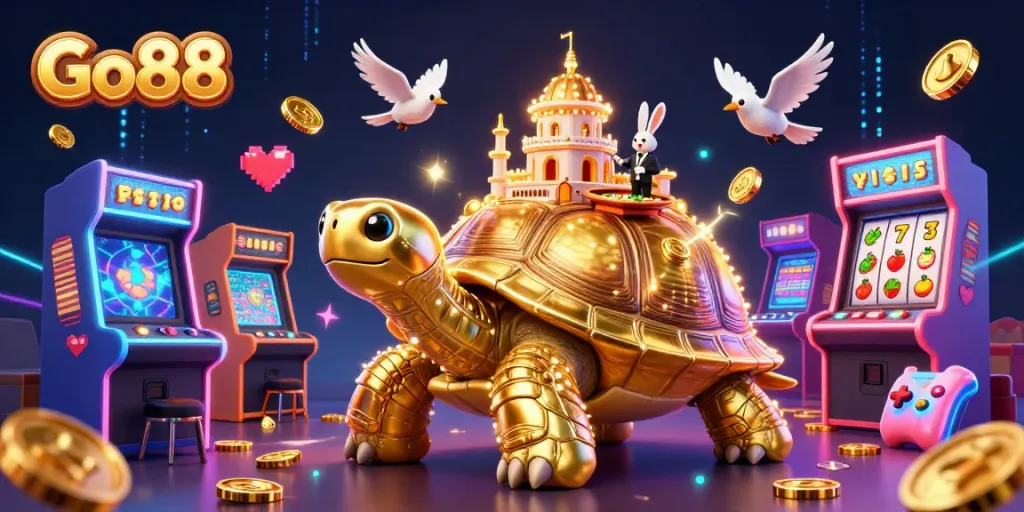 Engage in exciting gameplay with Go88 as golden tortoise casino and rabbit dealer come alive.