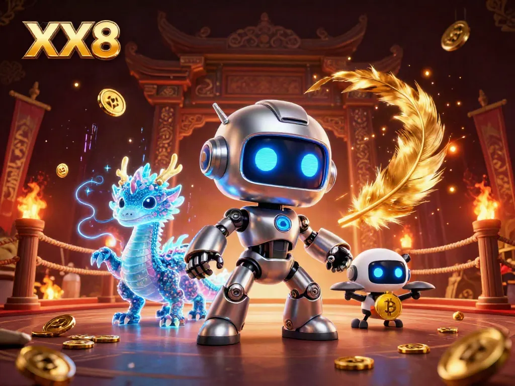 Experience thrilling gambling with XX8 in a vibrant cyberpunk casino setting.