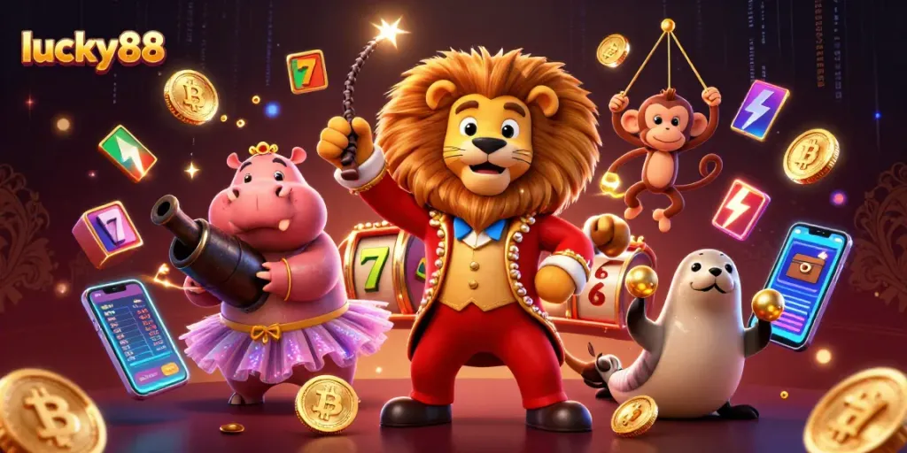 Spin and win at lucky88 with vibrant characters and thrilling jackpot excitement.