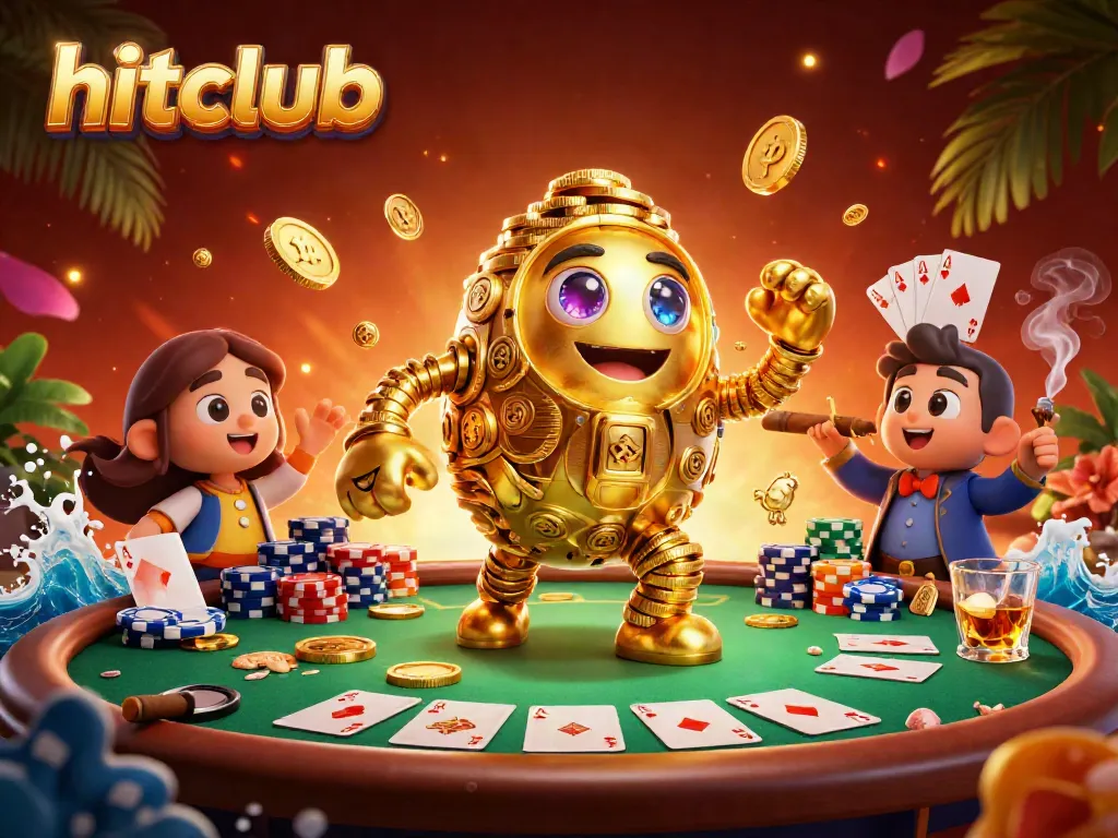 Engage with hitclub's thrilling slot machine themed casino adventure featuring a golden golem.