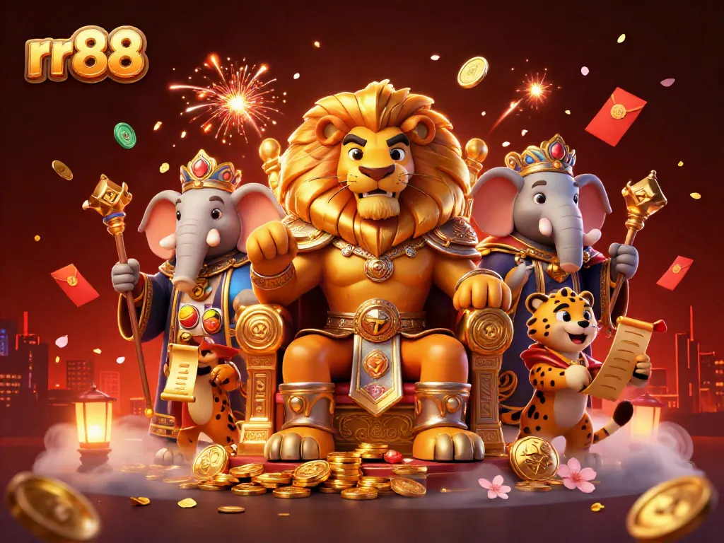 Experience thrilling gameplay at rr88 with dynamic slots and colorful gaming characters in a vibrant casino scene.