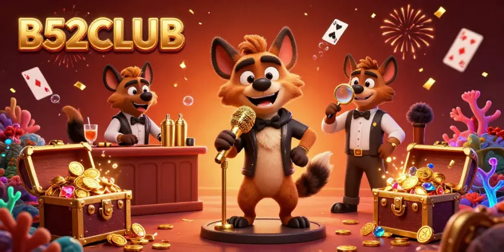 Engage in thrilling moments at B52CLUB's vibrant casino featuring dynamic hyenas.