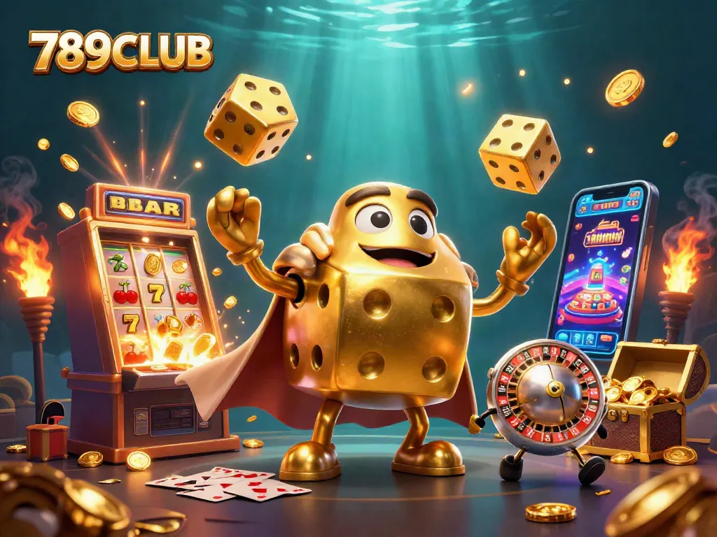 Experience thrilling gameplay and features at 789CLUB with dynamic casino elements and golden dice.