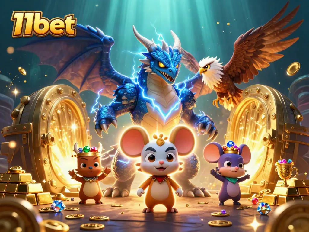 Play thrilling games and win at 11bet, an exciting online casino featuring unique characters and treasure.