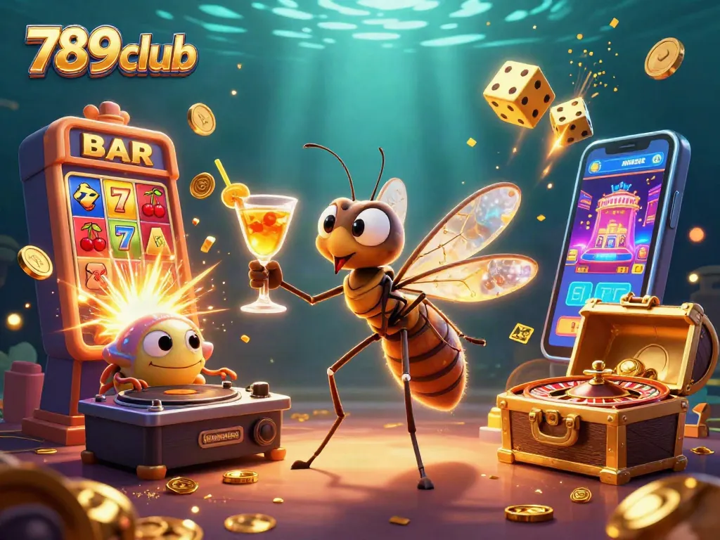 Experience thrilling action at 789club with a vibrant 3D casino illustration showcasing dynamic gaming elements.