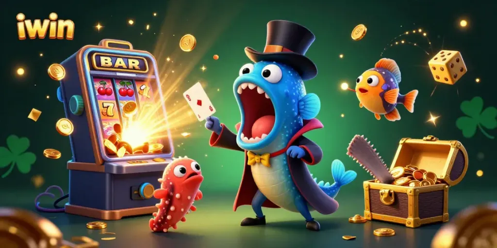 Experience thrilling card tricks by bioluminescent creatures in the vibrant iwin casino atmosphere.