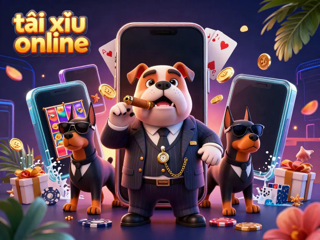 Experience the excitement of tài xỉu online with dynamic casino characters and vivid game elements.