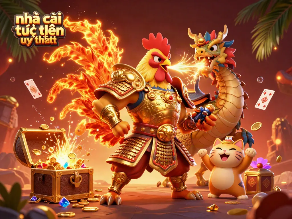 Engage with the excitement at nhà cái trực tuyến uy tín through immersive 3D casino illustration packed with dynamic elements.