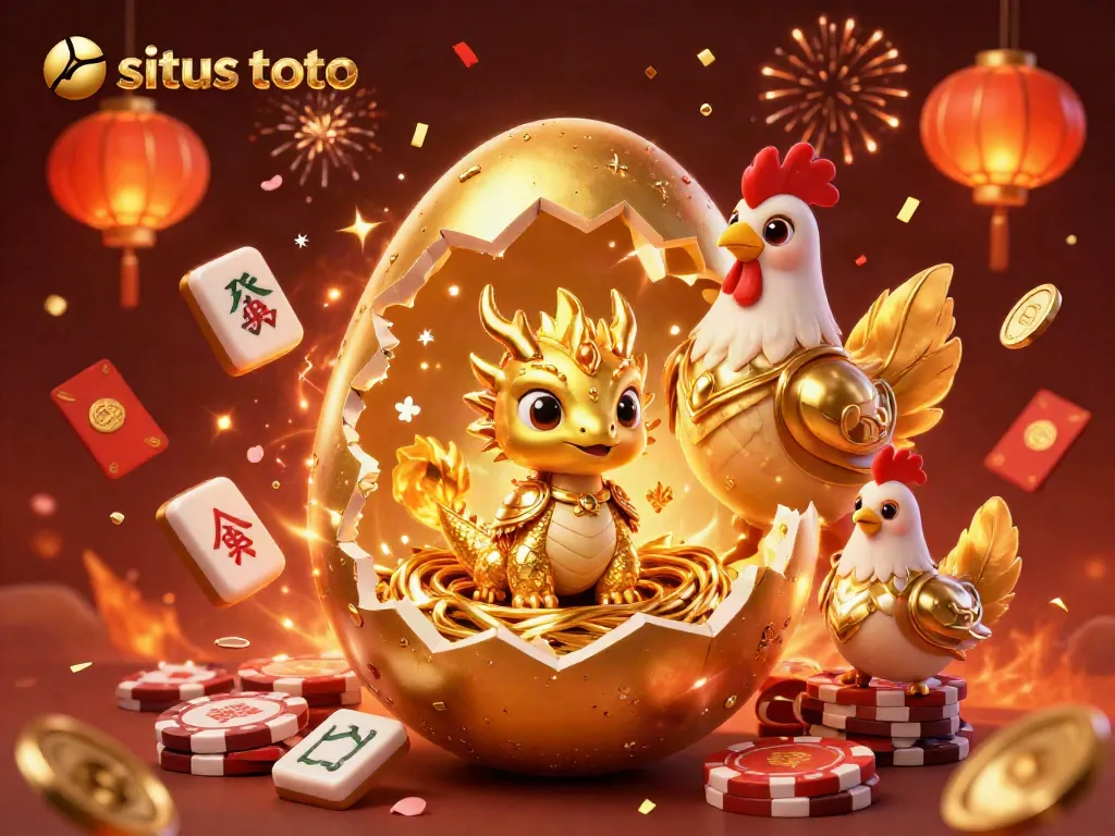 Memantau pengalaman menang di situs toto dengan simbol emas dan mahjong dalam suasana perayaan.