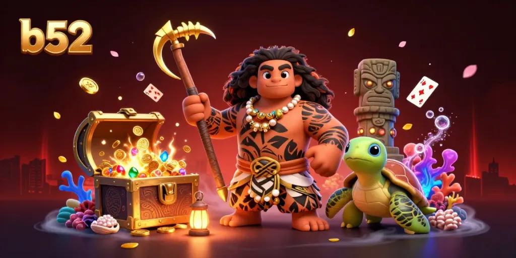 Engage in thrilling b52 casino fun with a vibrant, dynamic gaming scene surrounding an adventurous demigod hawk.